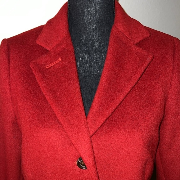 Ralph Lauren Women’s Single Breast Crimson Wool Blend Dress Over Coat Size 8 - Picture 4 of 16